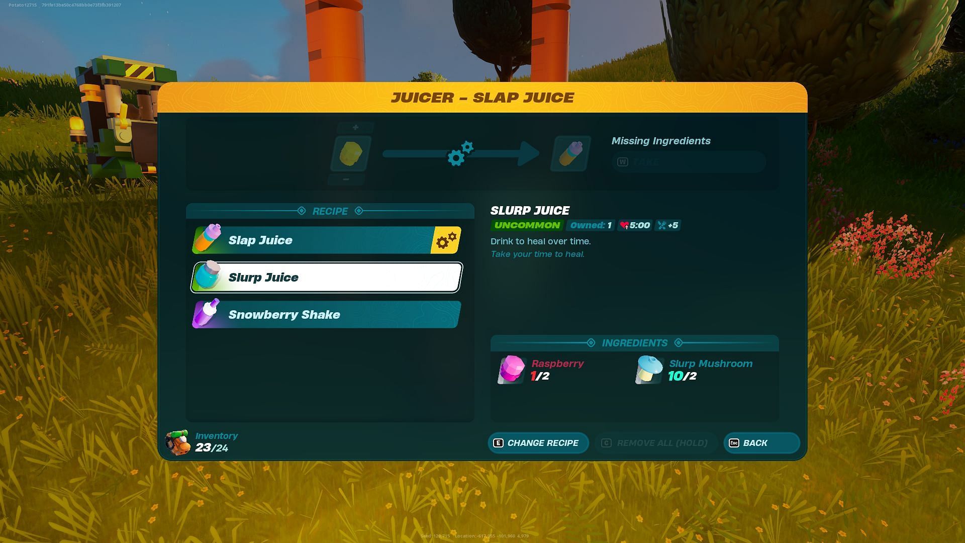 Slurp Juice is created in a 2:2:1 ratio (Image via Epic Games)